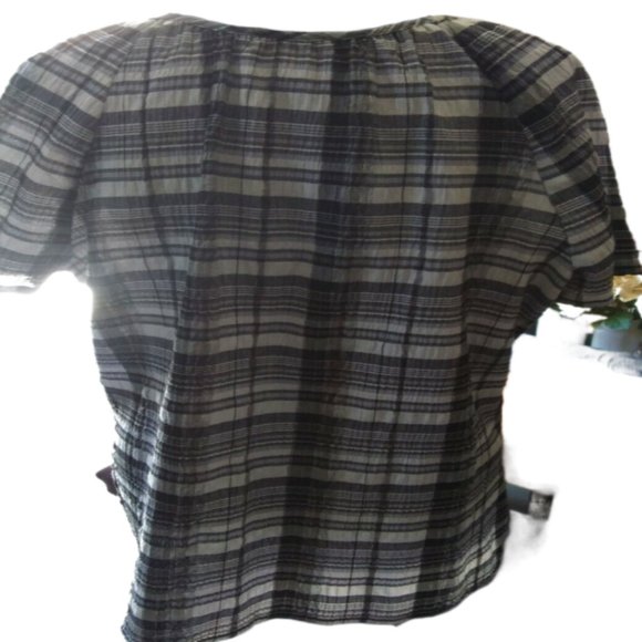 White Stag Womens Black & White Plaid Top Size Large - Picture 2 of 7